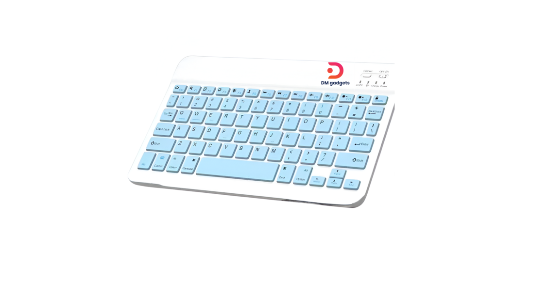 Yilima® QS-1010 Wireless Business Keyboard – White-Blue