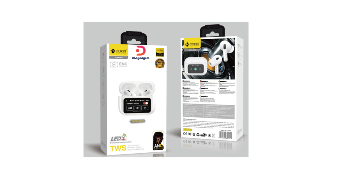 COKIKE®TWS-W23 LCD touch intelligent screen control True Wireless Stereo Music Ear-BT 5.4 -White