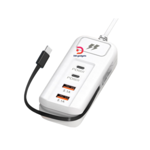 JG-01® Fast Charge adapter with 2 USB-A & Type-C ports & Type-C cable -White