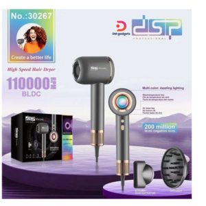 DSP® 30267 Professional Hair dryer – High-Speed 1800W, 110,000-RPM Multistyler Dark-Grey