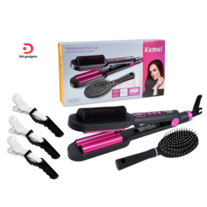 Kemei®KM-2263 Professional Electric Hair Curl clipper and hairbrush – Multistyler Red-Black