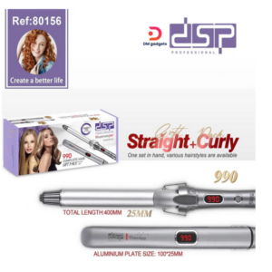 DSP®80156 Professional Hair straightener and curling iron set Ionic Technology - Silver