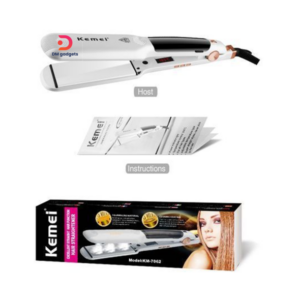 Kemei®KM-7062 Professional Hair Straightener Tourmaline Technology  White-Black