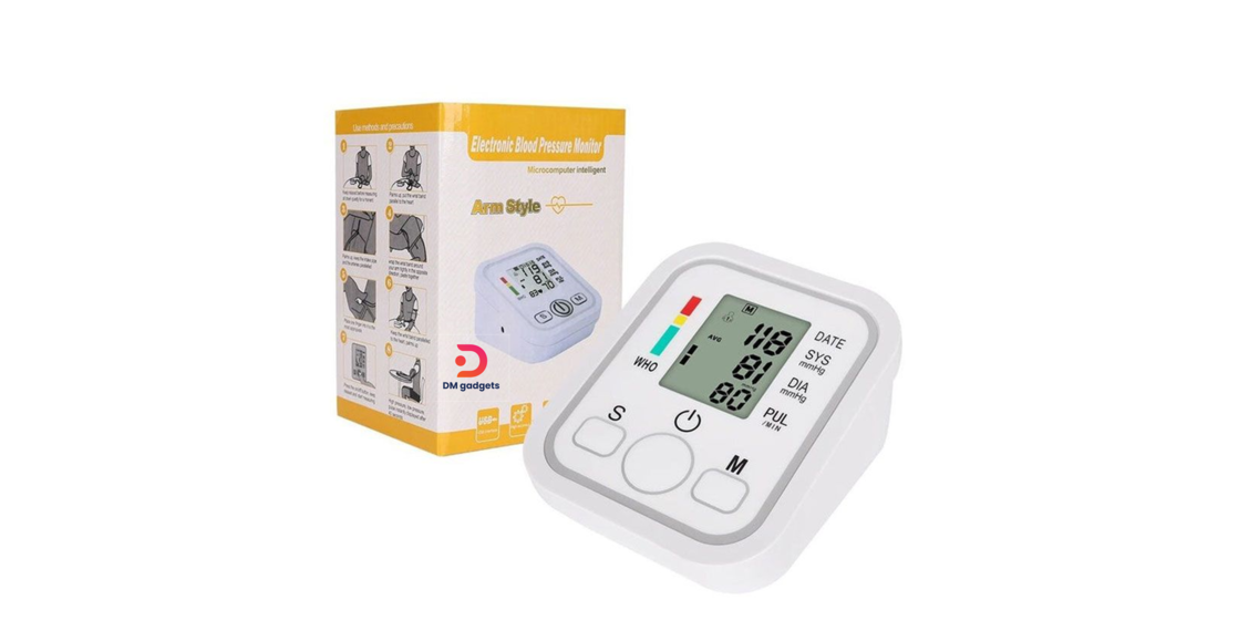 DM® Digital Blood Pressure Monitor with LCD Display - White
