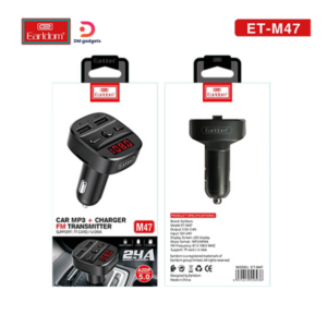 Earldom®ET-M47 Car MP3 + Charger FM Transmitter Support TF-Card/U-Disk -Black