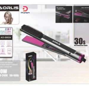 AORLIS®A0-50024 Hair Straightener and Curler 60W Silver-Pink