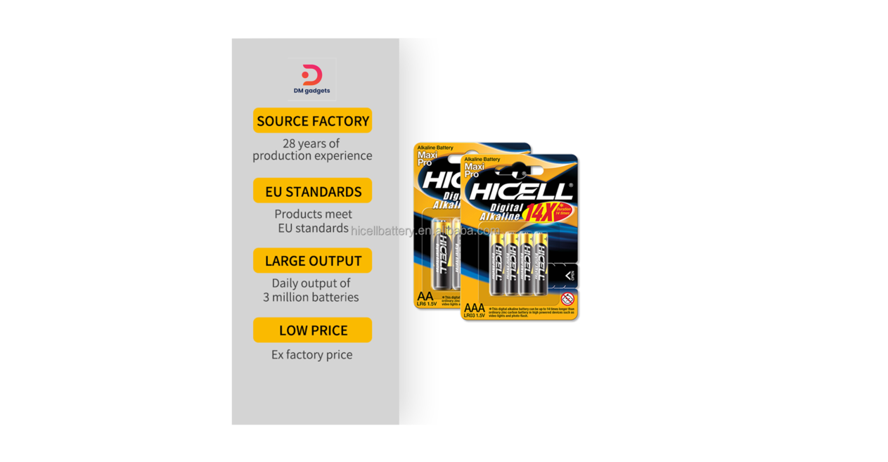 HICELL®Digital Alkaline AAA Maxi Pro pack 6 Pcs