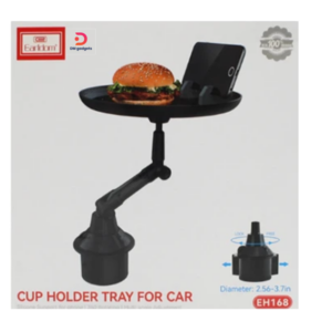 Earldom®EH168 Cup Holder Tray for Car – Rotation 360-degree, 2.56-3.7in - Black