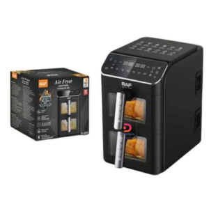RAF®R.5284 Multifunctional Air Fryer with Dual 6 L + 6 L Baskets, 2800 W-Black