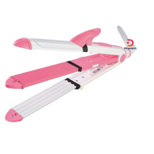 Kemei®KM-1213 Hair straightener – 3in1 – Multistyler – Pink/White