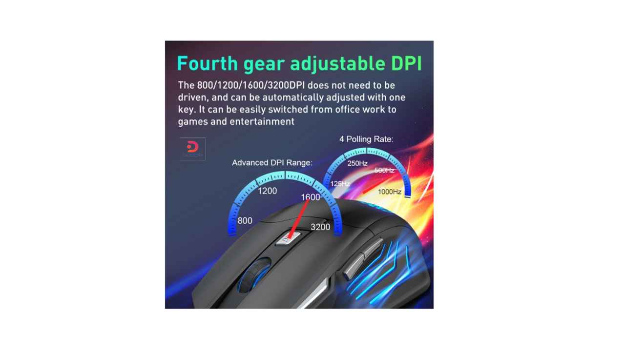 FOREV®FV-X7 3200dpi Wired Mechanical Gaming RGB Lighted Mouse (Black) - Image 2