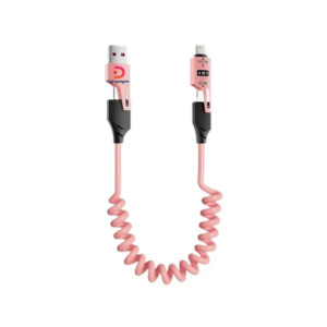 Kouvolsen®X204 Spiral charging-data cable – 4in1 – Fast Charge – X204 – 27-65W –Pink