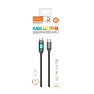 Pavareal®Q61CTC 100W TYPE C to TYPE C Cable Magic Colorful Data Cable 1m Black