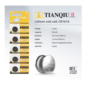 TIANOIU®CR1616 3V Lithium Battery set of 5