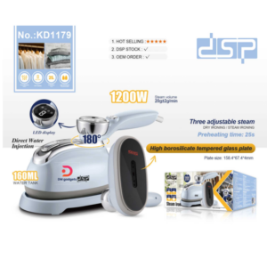 DSP®KD1179 Mini Travel Steam Iron 1200W, 160ml, 180° Tank