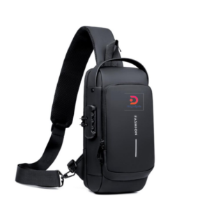 Fashion®2002-1 Men's Multi-Function Anti-theft USB Security Lock Shoulder Bag-Black