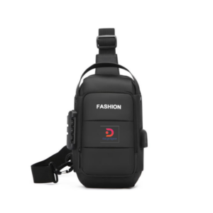 Fashion®611-1 Men's Multi-Function Anti-theft USB, Security Lock Shoulder Bag-Black