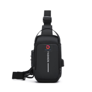 Fashion®6105 Men's Multi-Function Anti-theft USB, Security Lock Shoulder Bag-Black