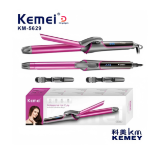 Kemei®KM-5629 Professional Automatic Electric Curling Iron 70W Temperature 220° Adjustable Pink-Grey