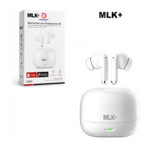 ObaStyle®MLK+ X502 Real-time AI translation In Ear Bluetooth Handsfree Headphones +Charging Case White