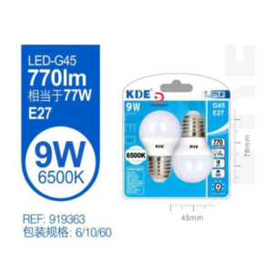 KDE®2x E27 LED-G45 720lm 9W cold ball 6500k