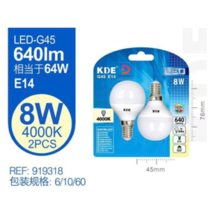 KDE®2x E14 LED G45 8-watt 4000K Natural White