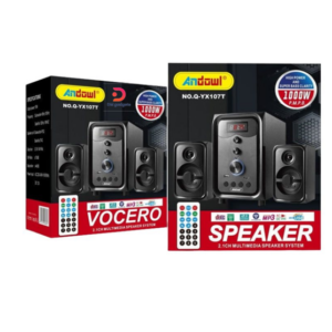 Andowl®Q-YX107T 2.1 Computer Speaker System 1000W PMPO+USB, Micro SD, Bluetooth, R/Control-Black
