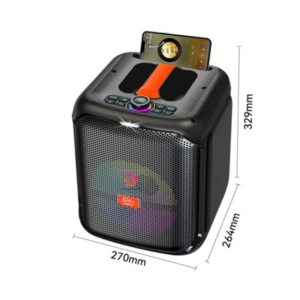Sing-e®ZQS8181 40W 8-Inch LED Lighting Portable Bluetooth Karaoke Speaker with Microphone - Black