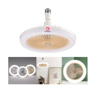 DM®Oscillating Ceiling Fan & Light with E27 Bulb & Remote Control – LED Multifunction Fan Light