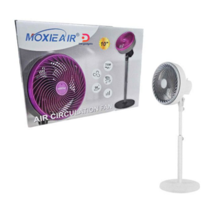 MoxieAir®FS-25H 10-inch Floor Fan – Air Circulation Fan Black-Purple