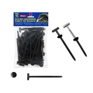 Rchang®50-Piece Nylon Cable Tie Buckle Set W18114 - Black