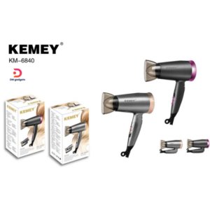 KEMEY®KM-6840 1000W/Motor Speed 19,000RPM Mini Folding Hairdryer with 4 Gear Set Flexibly - Beige