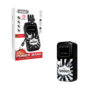 Andowl®Q-CD212 Portable Power Bank 60.000mAh with Build in charging cables