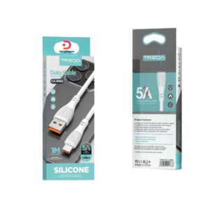 Treqa®1m CA-8983 – USB to Type-C 5A Fast Charging Silicone Data Cable - White