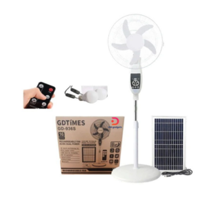 GDTIMES®Solar-Powered Fan with 16-inch Base GD-936S – Rechargeable fan