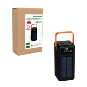 DM®017253 50,000 mAh Solar-Charging Power Bank + 4 built-in charging cables/LED flashlight - Black