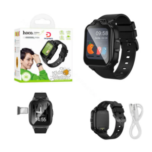 Hoco®Y104 4G Smart Watch for Kids –Phone Call Support GPS, Wi-Fi, HD Touchscreen + LBS – Black