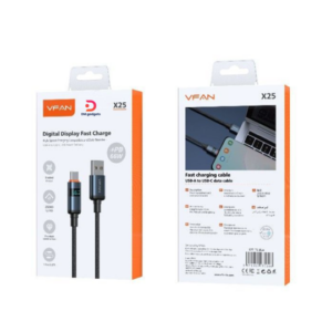VFAN®X25 Digital Display Fast Charge +PD 66W charging Cable - Blue