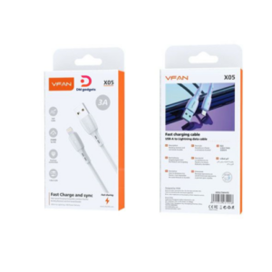 VFAN®X05L USB a to Lightning 3A Power Delivery Cable 1M - White