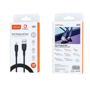 VFAN®X05LT USB a to Lightning 3A Power Delivery Cable 2M - Black