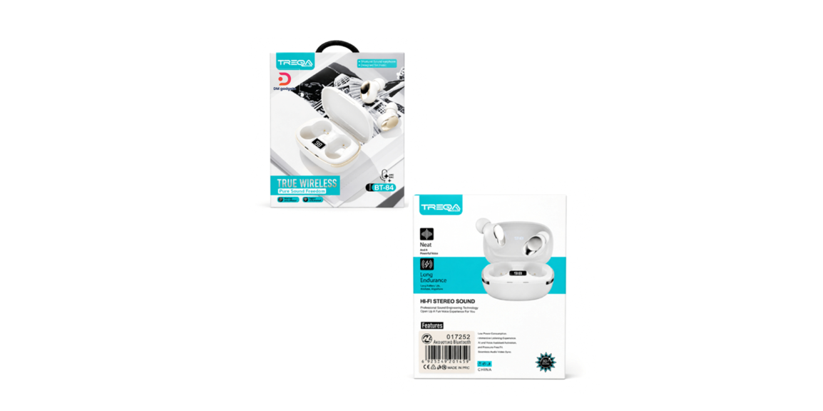 Treqa®BT-84 Bluetooth TWS Earbuds with Charging Case