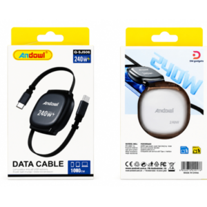 Andowl®Q-SJ606 Retractable USB-C to USB-C Charging and Data Cable, 240W