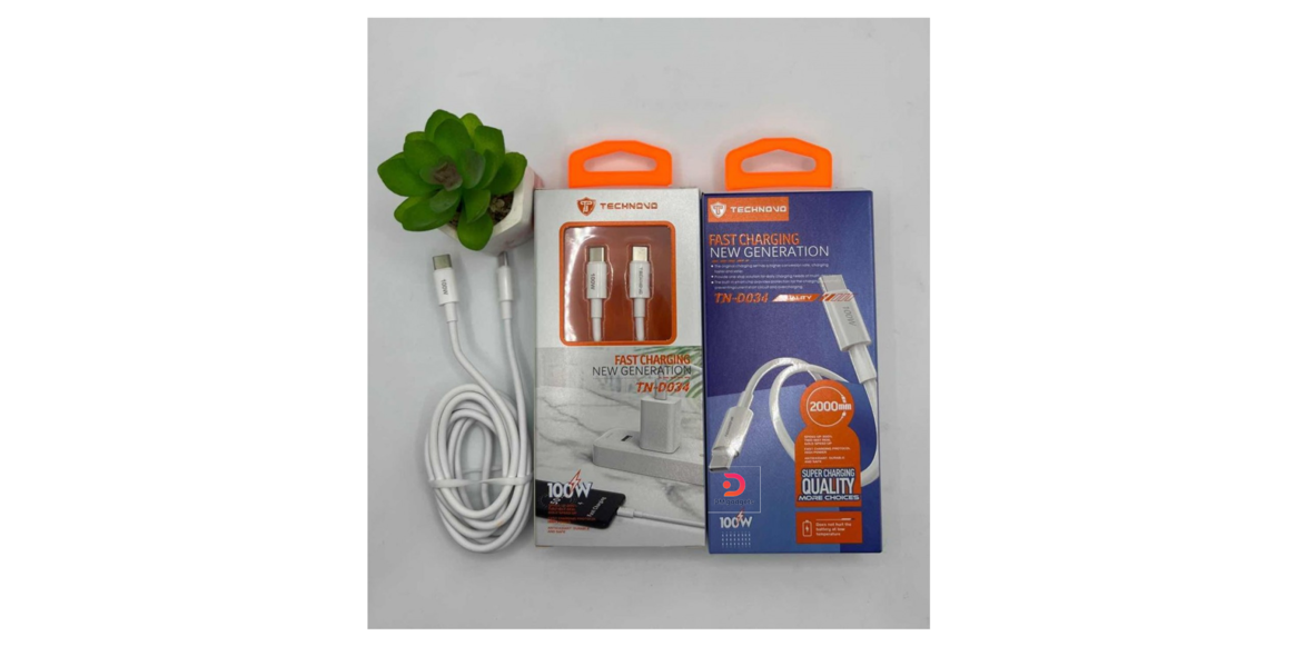 Technovo®TN-D034 Type-C to Type-C 100W Fast Charging Data Cable 2M - White