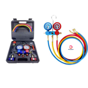 DM®089101 Air Conditioning Manifold Gauge Set with Valves and Flow Indicator for Freon and Tubing