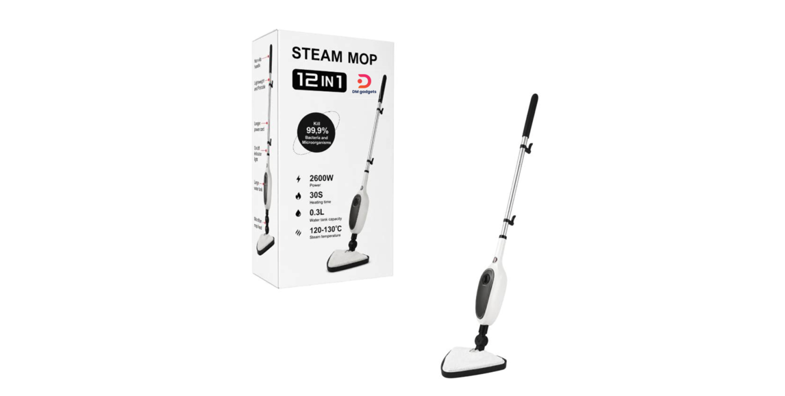 DM®002564 12-in-1 2600W -0.3L-130°C Floor Steam Cleaner – Steam Mop