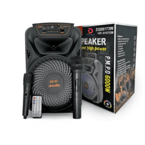SING-E® ZQS8173W Portable Bluetooth Karaoke Speaker 8″ with 2 Wireless Microphones + R/Control