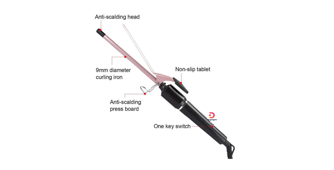 KEMEI®KM-1323 9mm Tourmaline Ceramic Auto Hair Curler