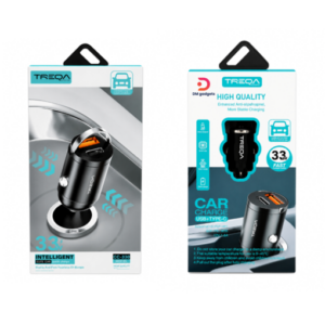 Treqa®CC-330 33W USB + USB-C Car Charger - Black