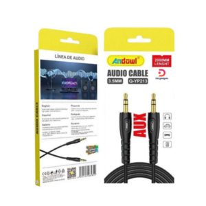 Andowl®Q-YP213 3.5mm to 3.5mm Audio Cable – 2m Silver-Black