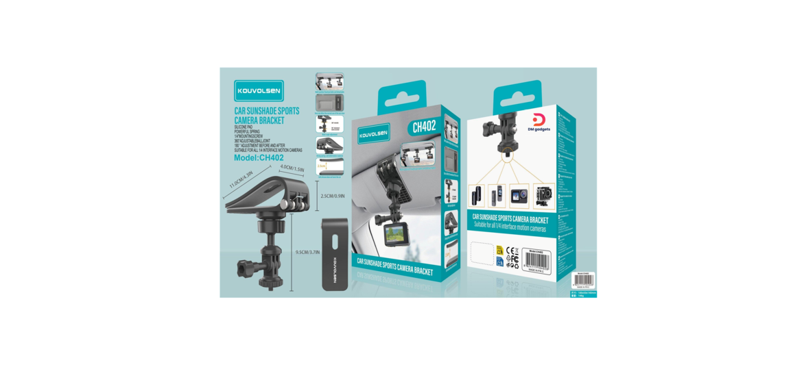Kouvolsen®CH402 Car Sunshade Sports Camera Bracket - Black